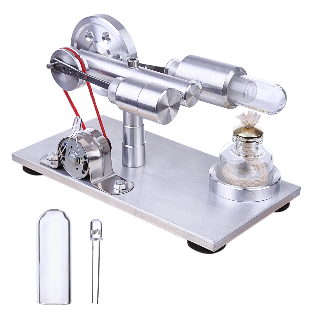 

Stirling Glass Hot Cylinder Single Lamp Single Cylinder External Combustion Thermal Energy Steam Power Engine Model Toy Gifts
