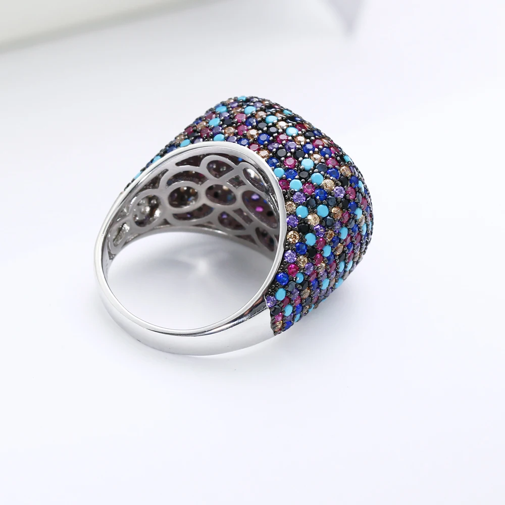 DreamCarnival 1989 Recommend High Square 925 Silver Rings for Women Weddding Anniversary Must Have Luxury Zircon Ring SJ31022RB