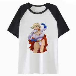 Power girl Футболка harajuku для мужчин футболка одежда уличная футболка Забавный Топ для мужчин хип хоп P2190