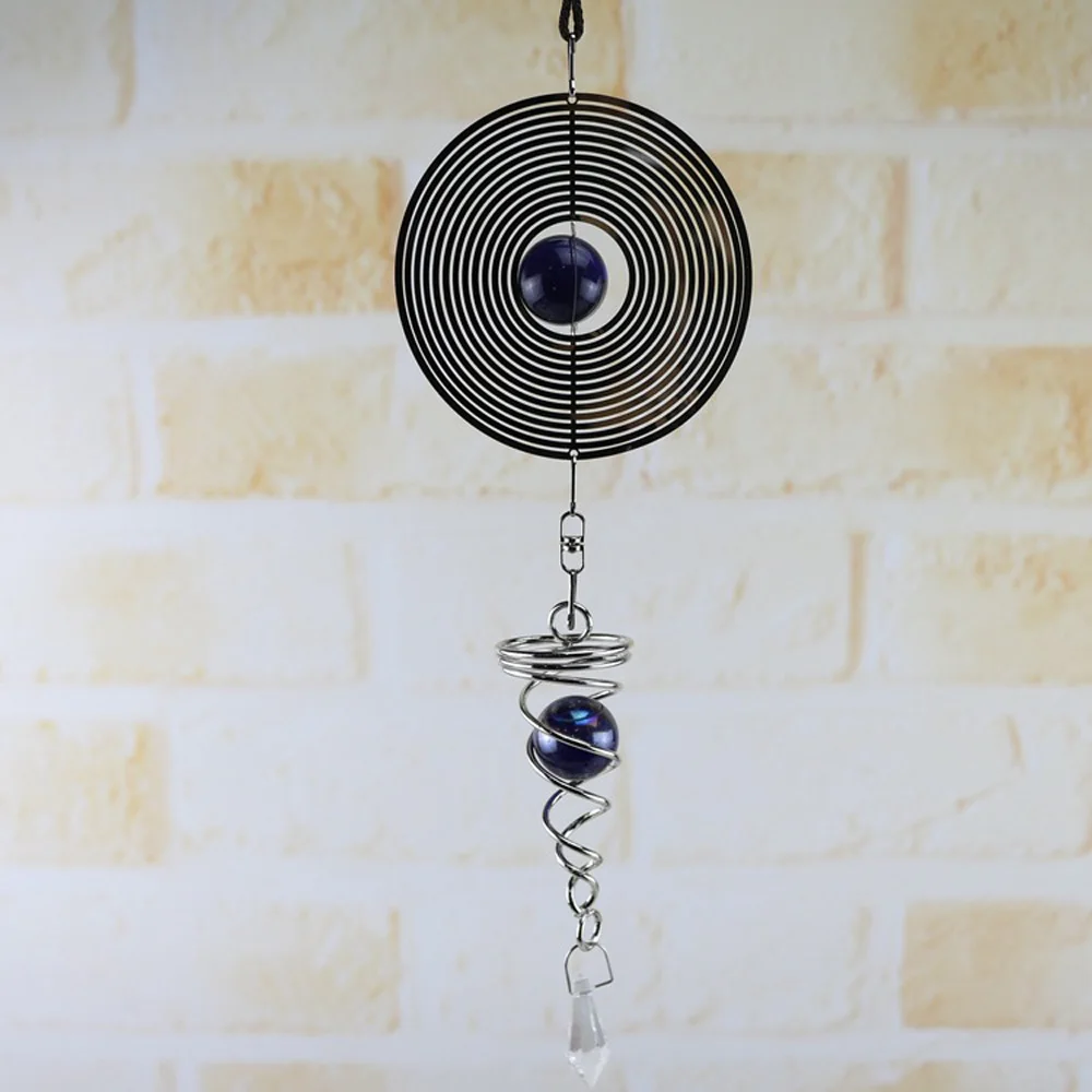Wind Chimes Spinner Spiral Rotating Crystal Ball Windchime Church Yard