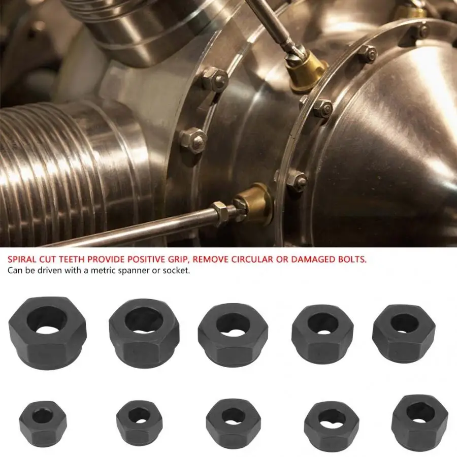 

T Nut 10pcs Damaged Nut Bolt Remover Stud Extractor Set Broken Bolt Removal Kit Wood Screw and Nut