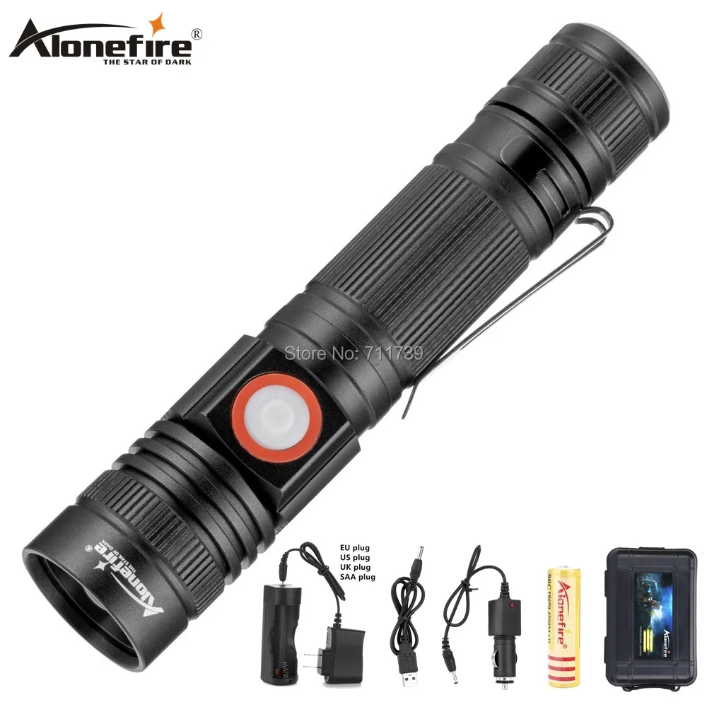 

AloneFire X003 Rechargeable Flashlight XML-T6 Led Flashlight 3 modesZoomable torch for 18650 Camping