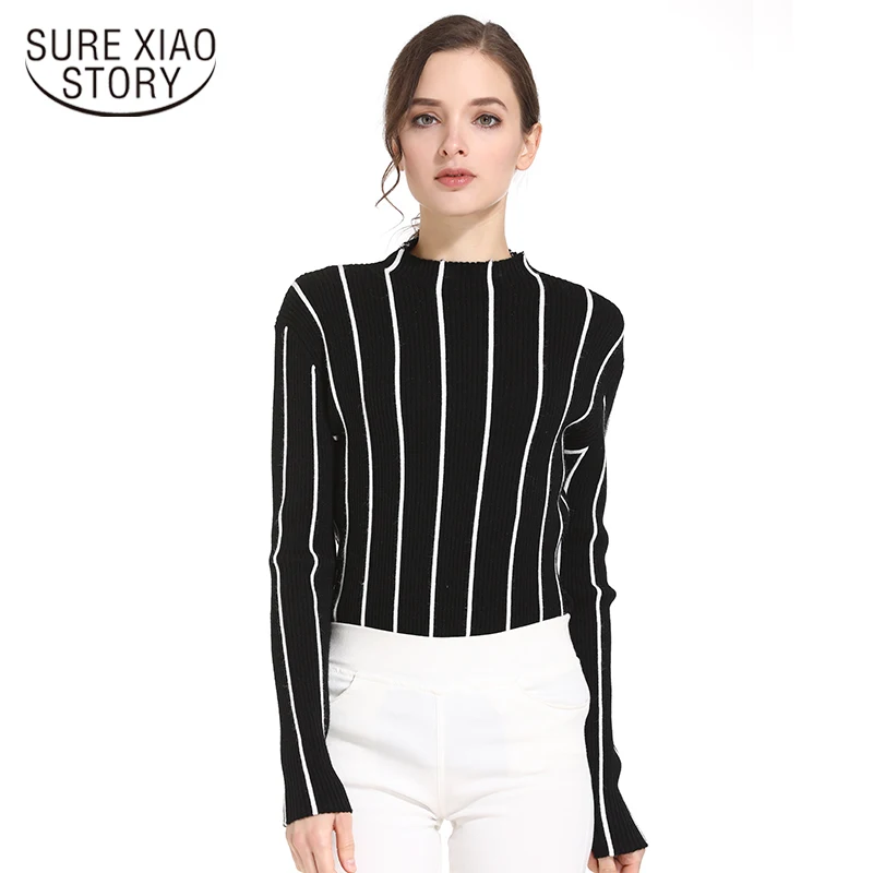 

womens sweaters 2019 striped women sweater bottom shirt women's clothing pullover turtleneck female causal sweaters 1326 45