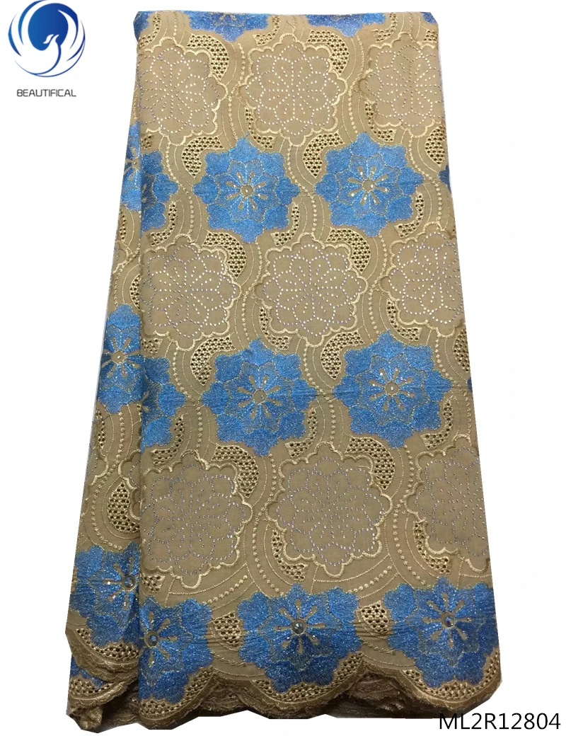 

BEAUTIFICAL 2019 african lace cotton swiss voile lace fabric cotton swiss laces materials 5yards/piece hot products ML2R128