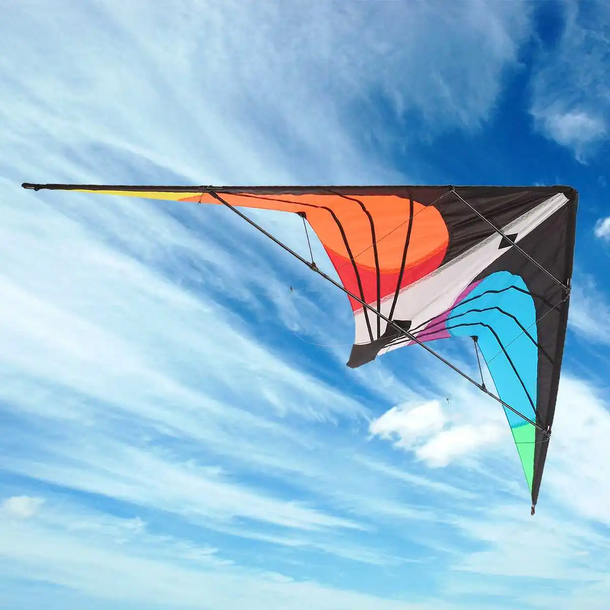 

180x80cm Outdoor Fun Sports Triangle Kite Dual Line Stunt Kite / Power Kites Good Flying with D-Shape Handles +30 Meters Lines