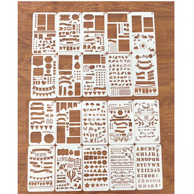 12/20 шт пули дневник трафарет планировщик шаблон для рисования альбом поделки