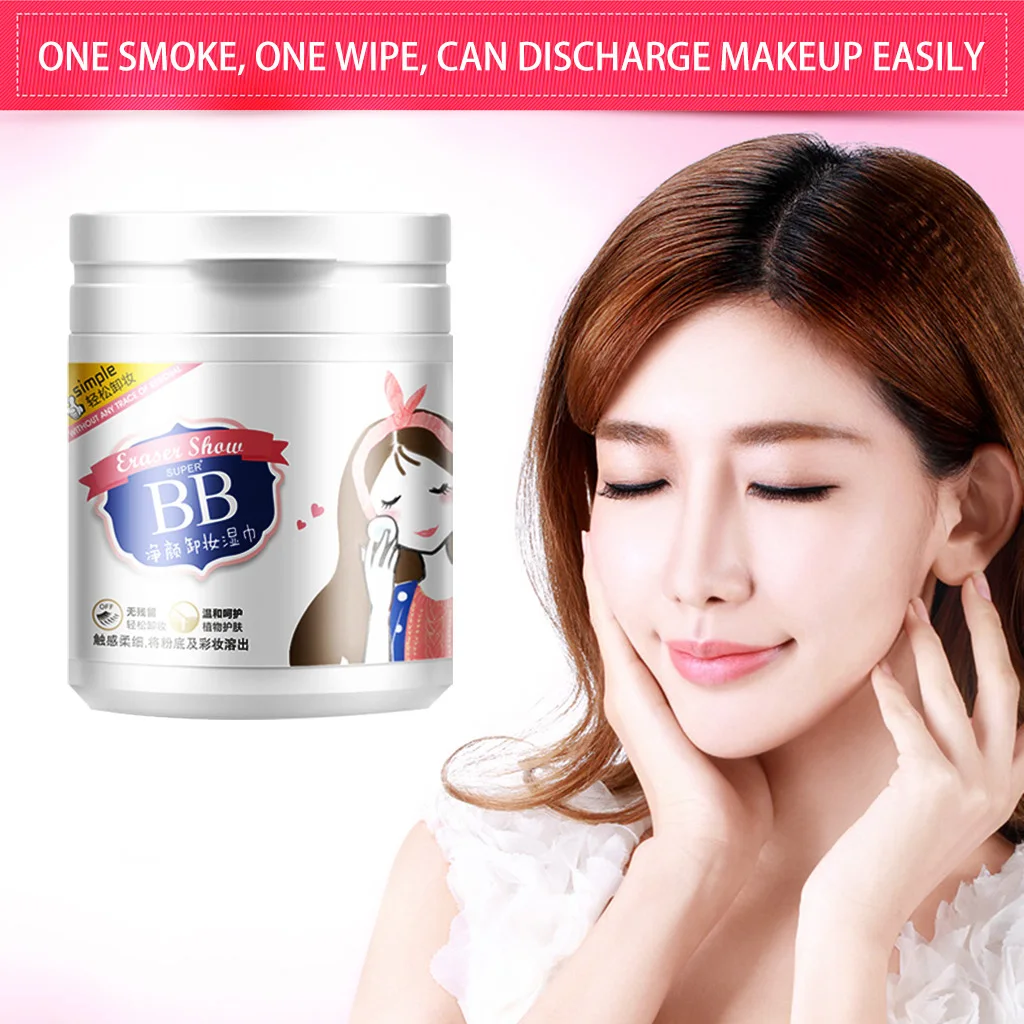 

100 Sheets Makeup Remover Wet Wipes Face Eye Deep Cleansing Cotton Pads Moisturizing Skin Care Travel Essential