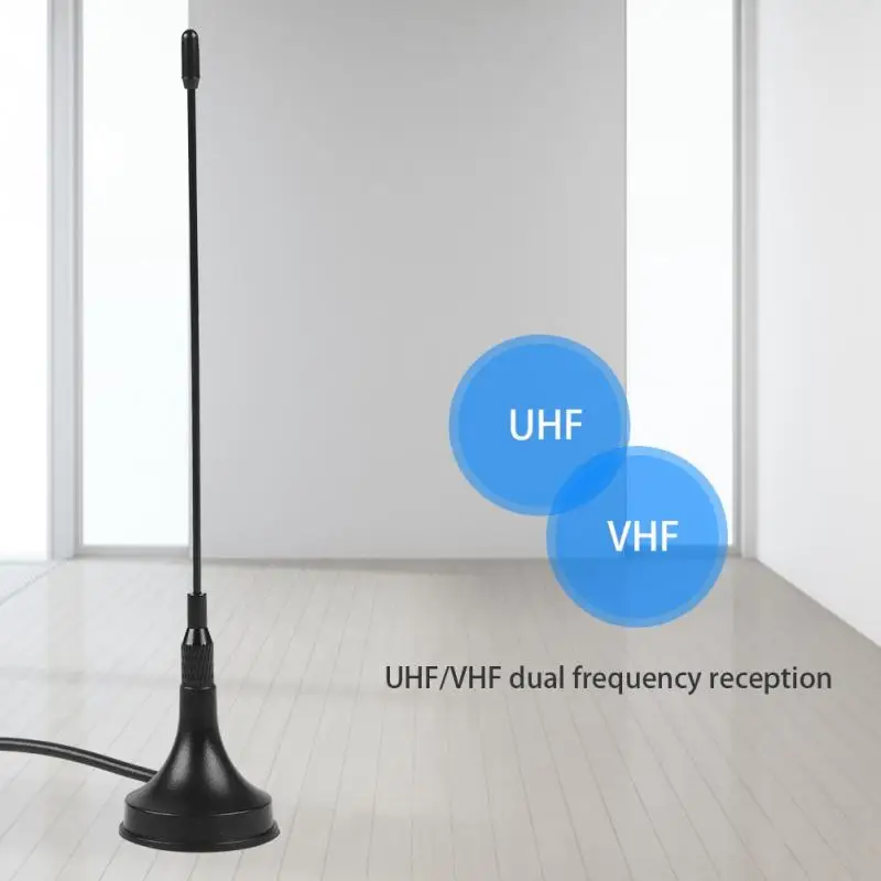 Цифровая домашняя HD ТВ антенна DVB T UHF/VHF Двухдиапазонная Магнитная присоска