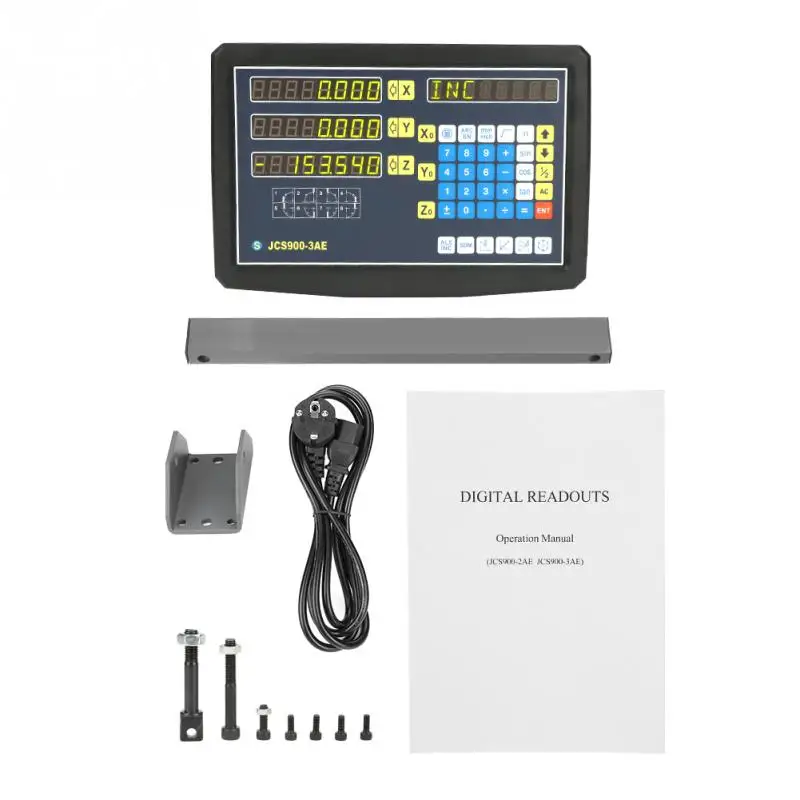

1Pc 3 Axis Digital Readout DRO with Accessories for Lathe Milling Machine EU Plug 110-240V