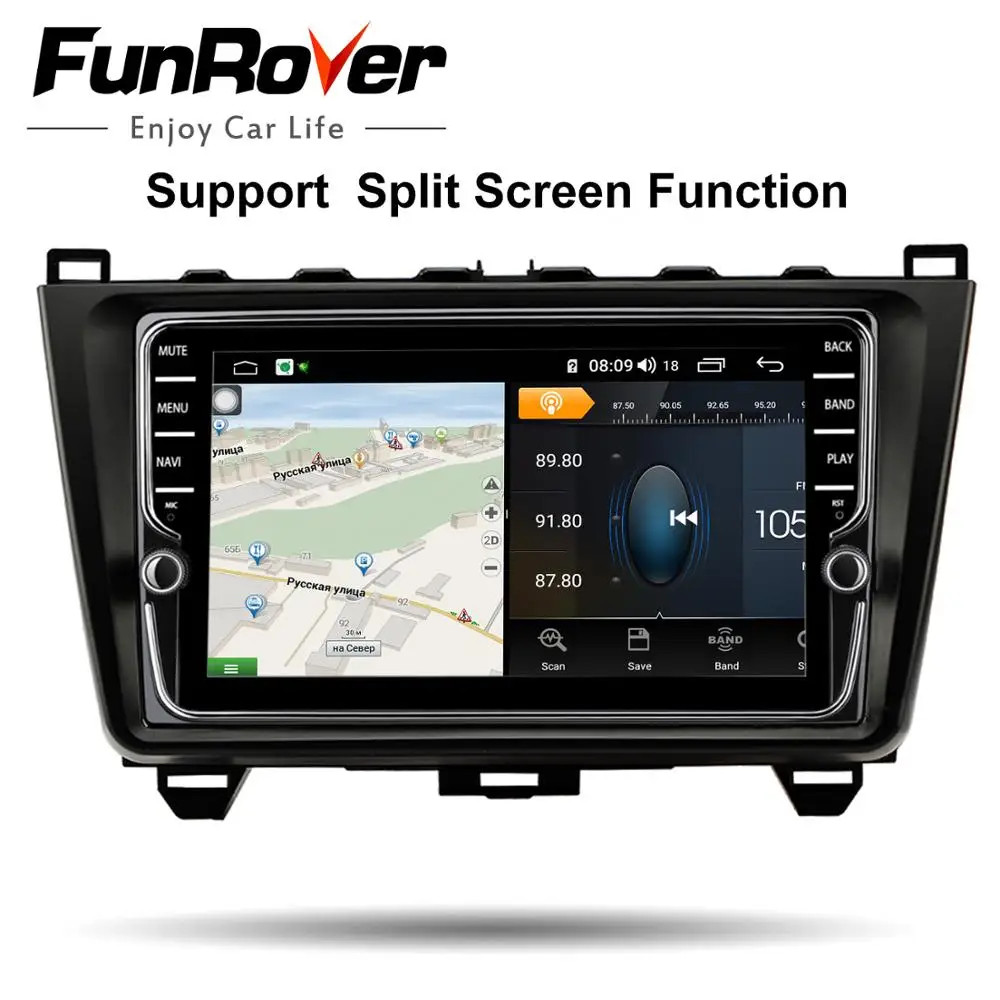 Discount Funrover 8 core android 9.0 2 din car dvd player For Mazda 6 2008 2009 - 2014 2015 radio gps navigation 64G DSP SIM card slot BT 2