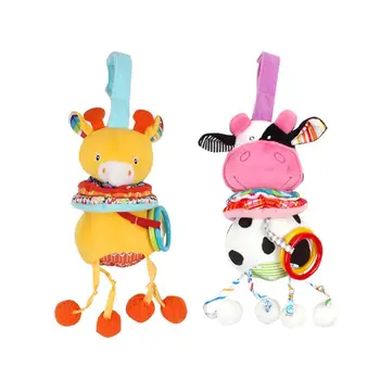 

Baby Animal Music Rattle Toy Baby Hanging Bed Cart Seat Plush Toy Hand Bell Multifunctional Plush Toy Stroller Mobile Gifts