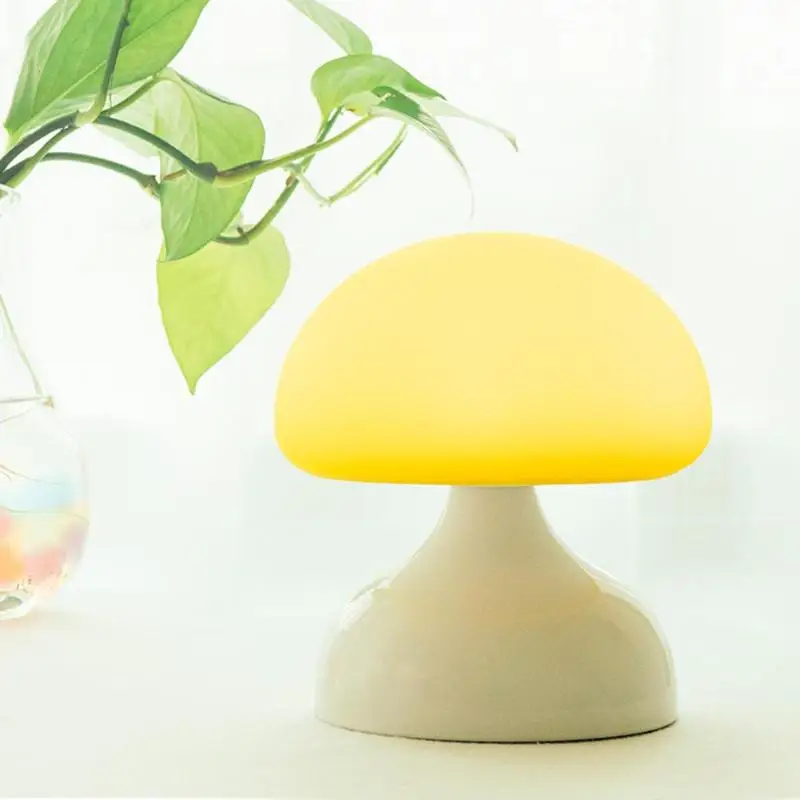 Novelty Mushroom LED USB Night Light Home Kids Desk Bedside Silicone Lamp