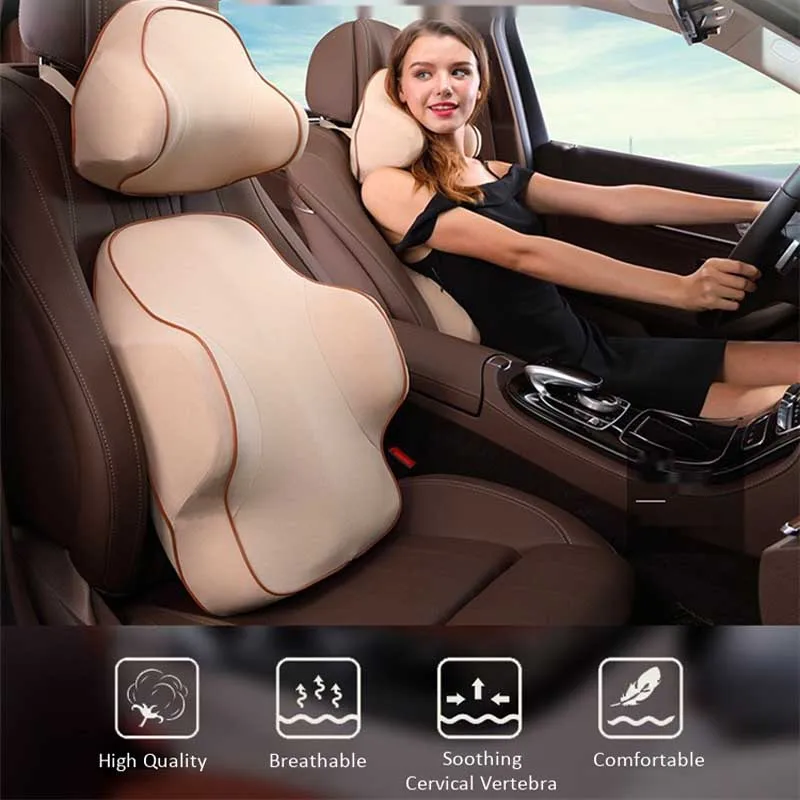 

Car Neck Pillow & Seat Support Memory Soft Foam Cushion Headrest Car Interior Accessories for Suzuki ford Volkswagen Sparta