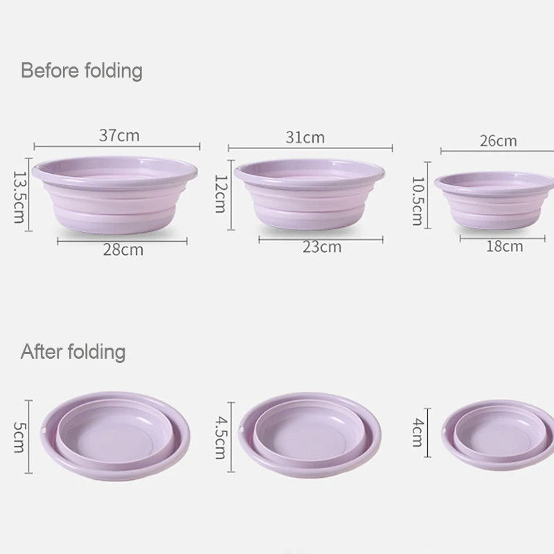 

Portable Foldable Washbasin Round Bathroom Washbasin for Laundry Camping Travel WXV Sale