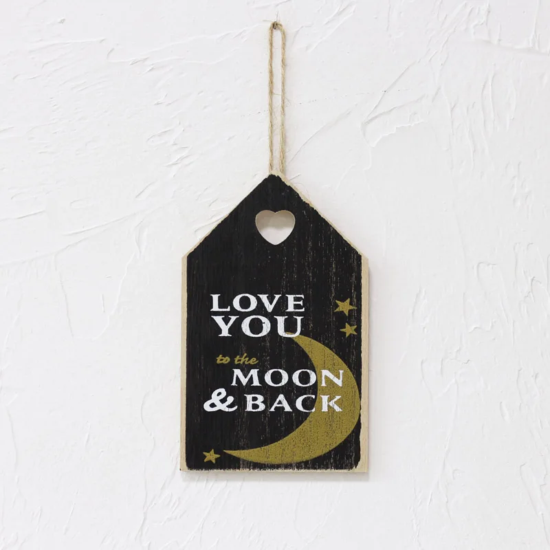 Деревенский настенный Декор деревянная табличка окрашенная вручную Love You Moon & Back
