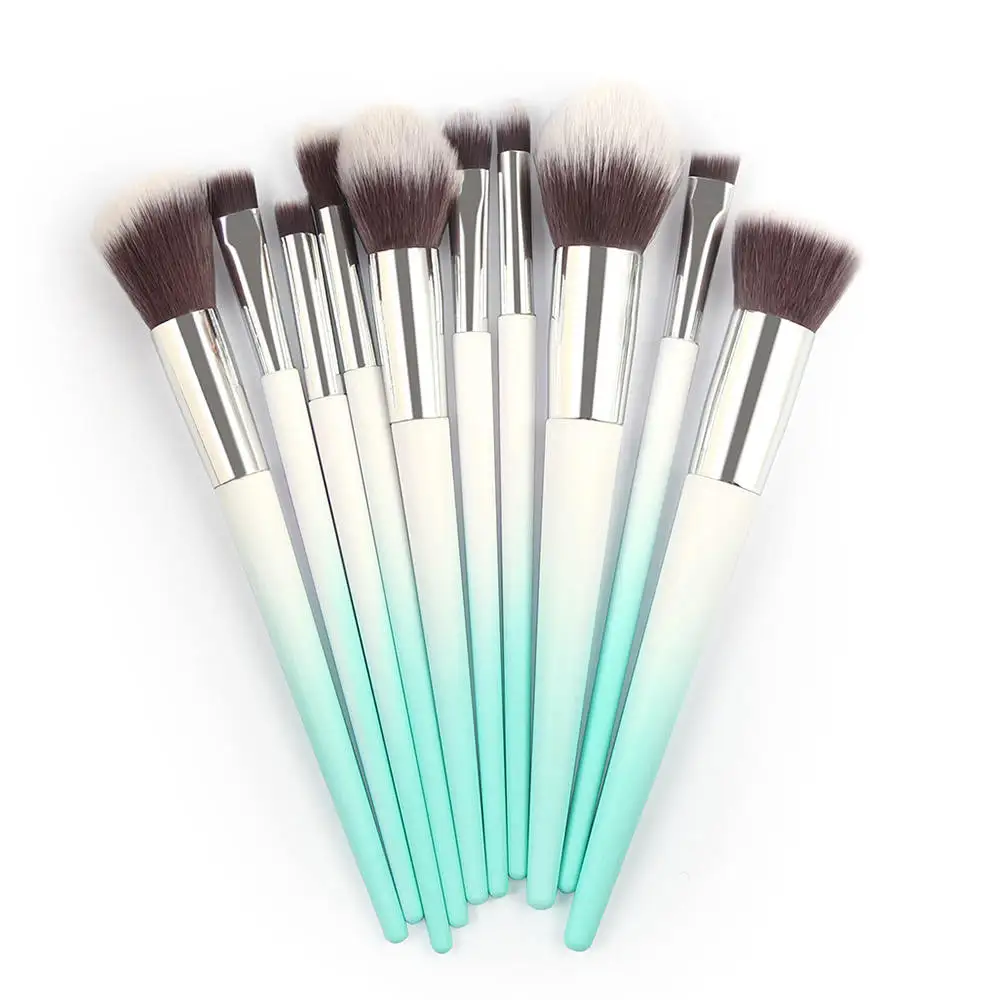 

10Pcs Makeup Brushes Set Powder Foundation Eyebrow Eye Shadow Lip Concealer Fan Cosmetics Brush Kit Make Up Tool