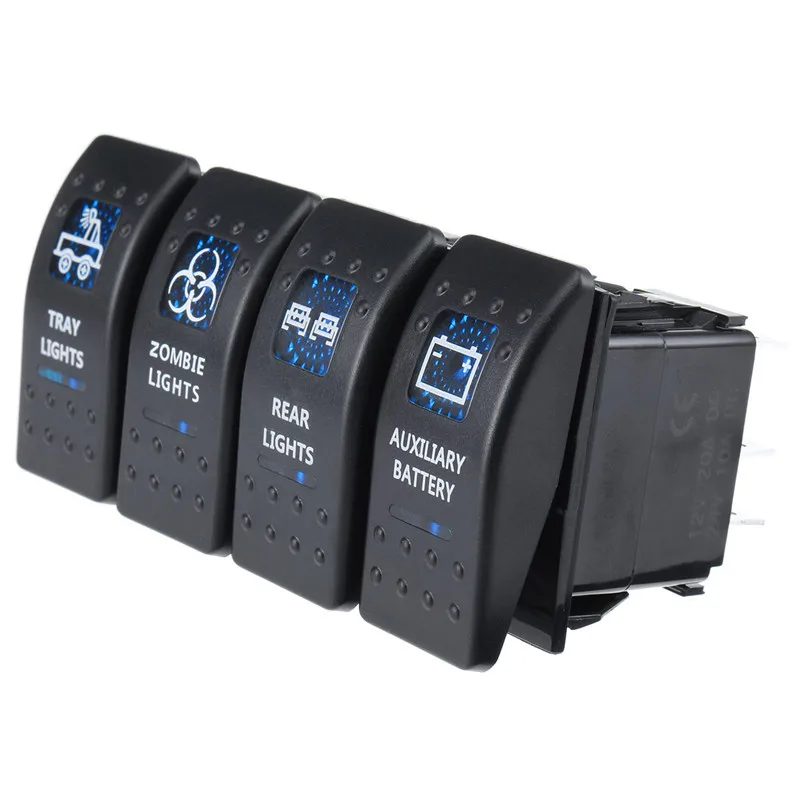 

1pcs Waterproof Led Car Switch Boat Truck Light Toggle Switch 12/24V Bar Style Blue Toggle Rocker Reverse Rear Light Switch