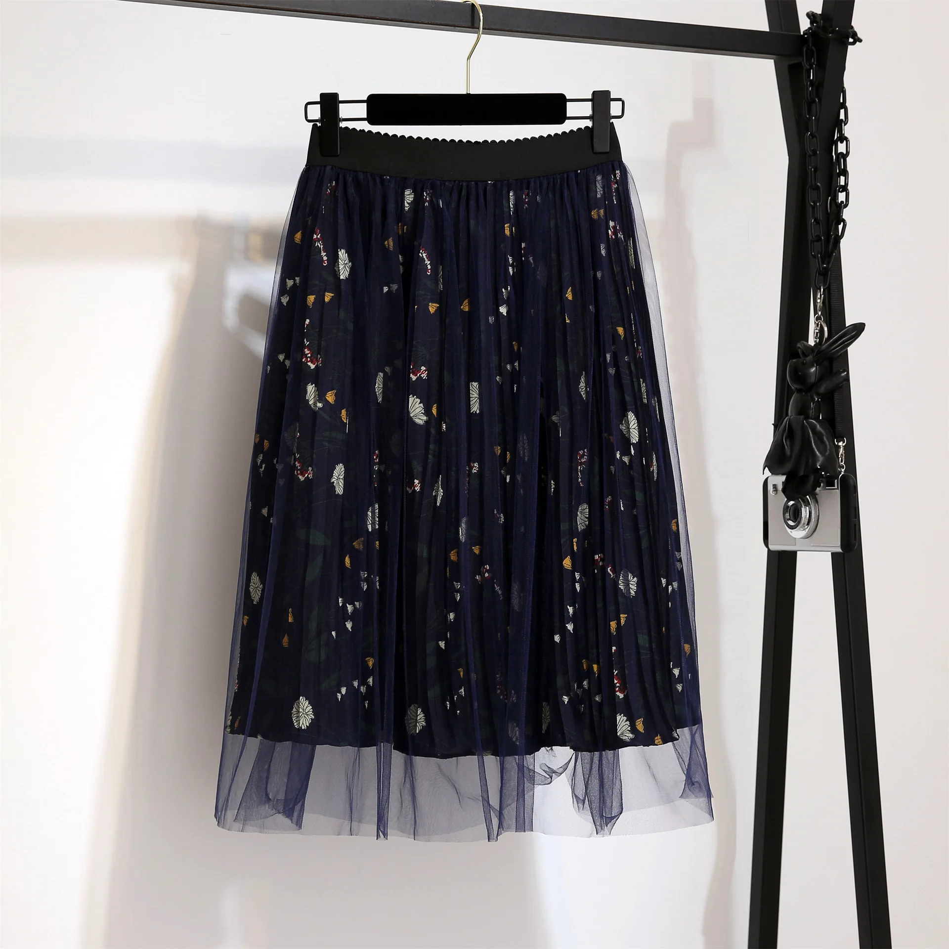 

Large size Summer Plus size Women's Skirts Casuak Print Long Mesh Skirts Elegant Chiffon Faldas Boho A line Skirts 2XL-6XL 2019