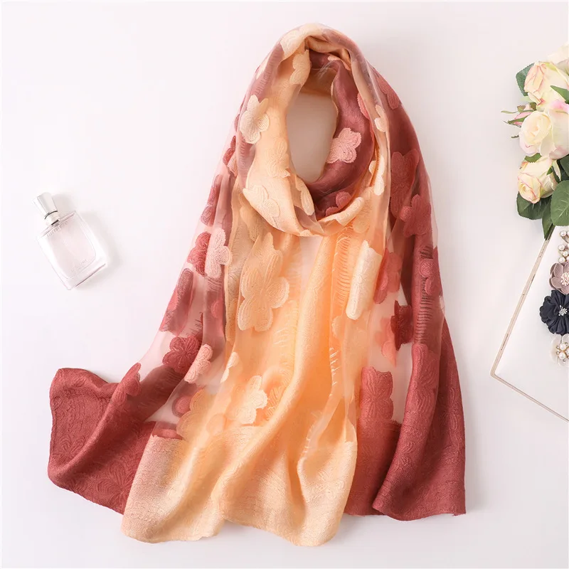 

2019 New Women's Silk Scarf Spring Scarves Ladies Shawls and Wraps Soft Echarpe Bandana Female Hijabs Scarf Foulard Head Scarf