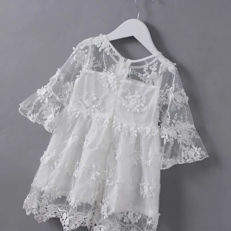 Summer Kids Girls Dress Lace Flower Princess Dress Baby Girls Party And Wedding Party Clothes For 2-6Y Baby Girls