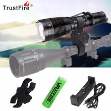 1000Lm светодиодный тактический фонарь Airsoft Прицел Крепление Охота Факел Кемпинг+ 18650 Батарея+ USB Зарядное устройство+ крепление