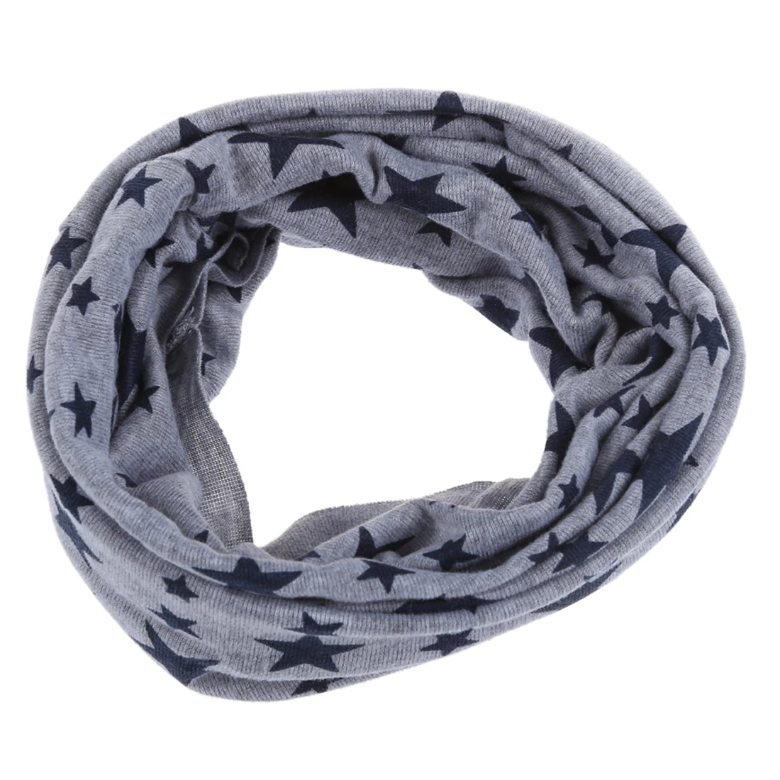 

Unisex Babies Loop Wraps Five-pointed Star Knitted Wraps Winter Shawl Snood Neck Warmer Gray