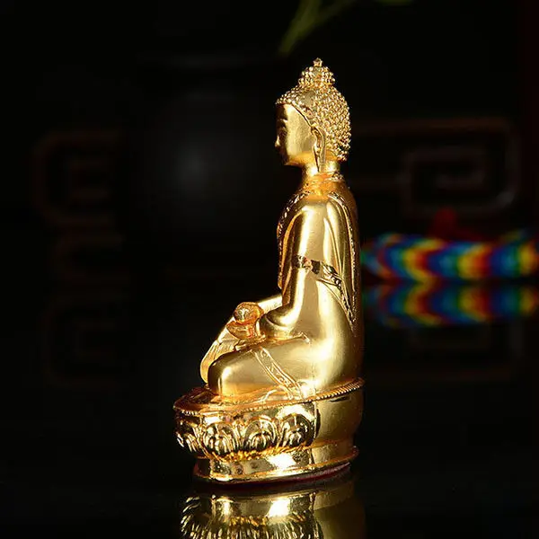 Тибетский буддизм ручной работы старый Будда статуя сплав позолоченный Микки Шакьямуни