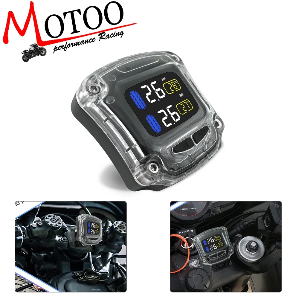 

M3 Waterproof Motorcycle Real Time Tire Pressure Monitoring System TPMS Wireless LCD Display Internal or External