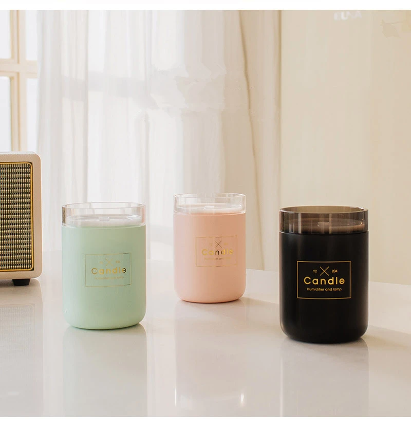 

Ultrasonic Air Humidifier Candle Romantic Soft Light USB 280ML Essential Oil Diffuser Car Purifier Aroma Anion Mist Maker