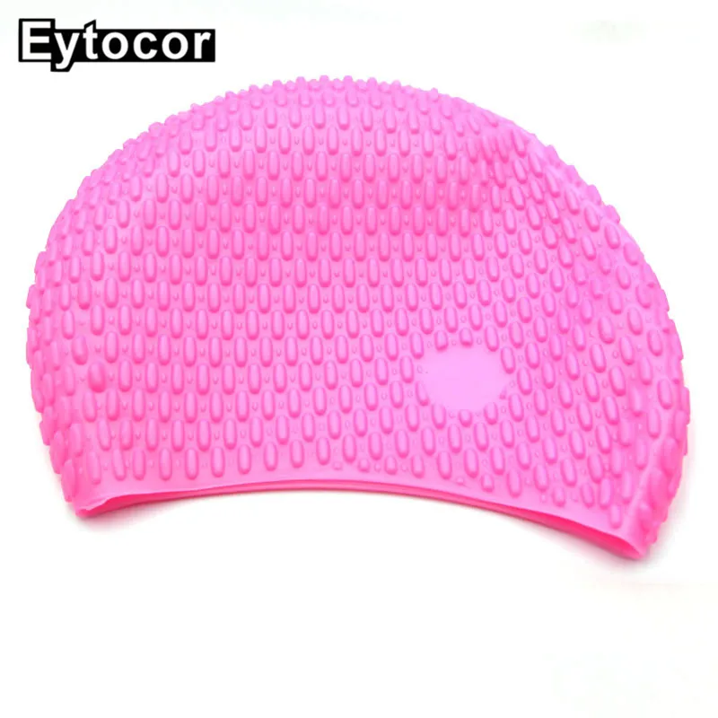 

EYCOTOR Silicone Waterproof Protect Ears Long Hair Sports Swim Pool Hat Swimming Cap Free Size for Men & Women Adults Swim Cap