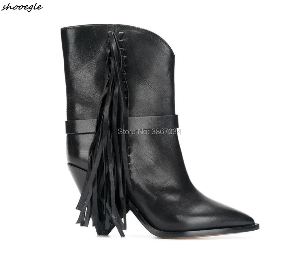 white tassel boots