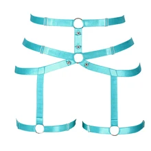 Розовый в стиле готик-панк нога ремень-подвязка, пояс на резинке и регулируемой застёжкой c полосками и вырезами на талии чулки с подтяжками для Для женщин