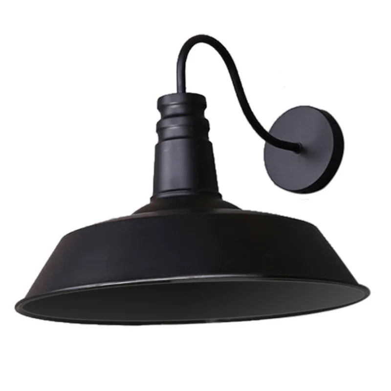 

Old Model Industrial Wall Lamp Black Metal Lampshade Old factory style E26 / E27 bulb