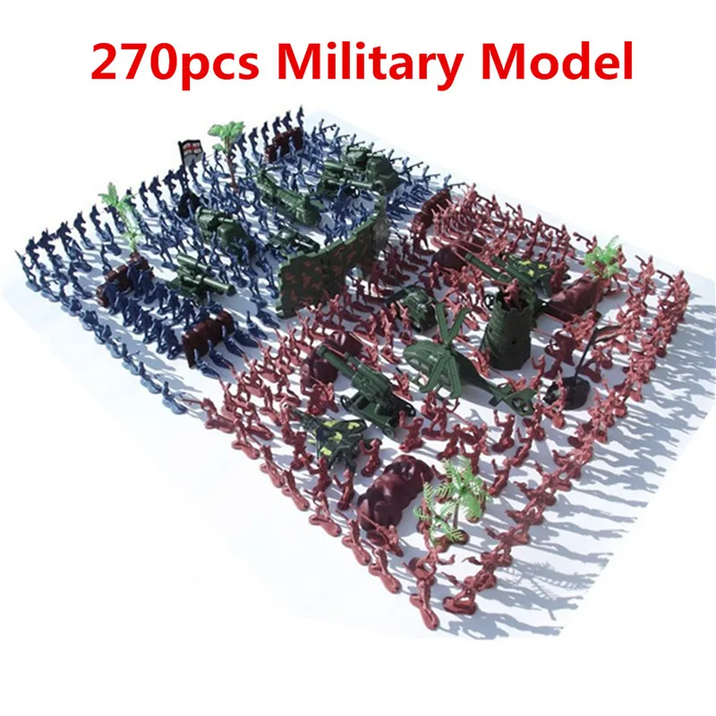 

270 PCS/set Military Action Figures Soldiers Tank Aircraft Toys Soldiers Army Men Green Red Hobbies For Boys Children Gifts