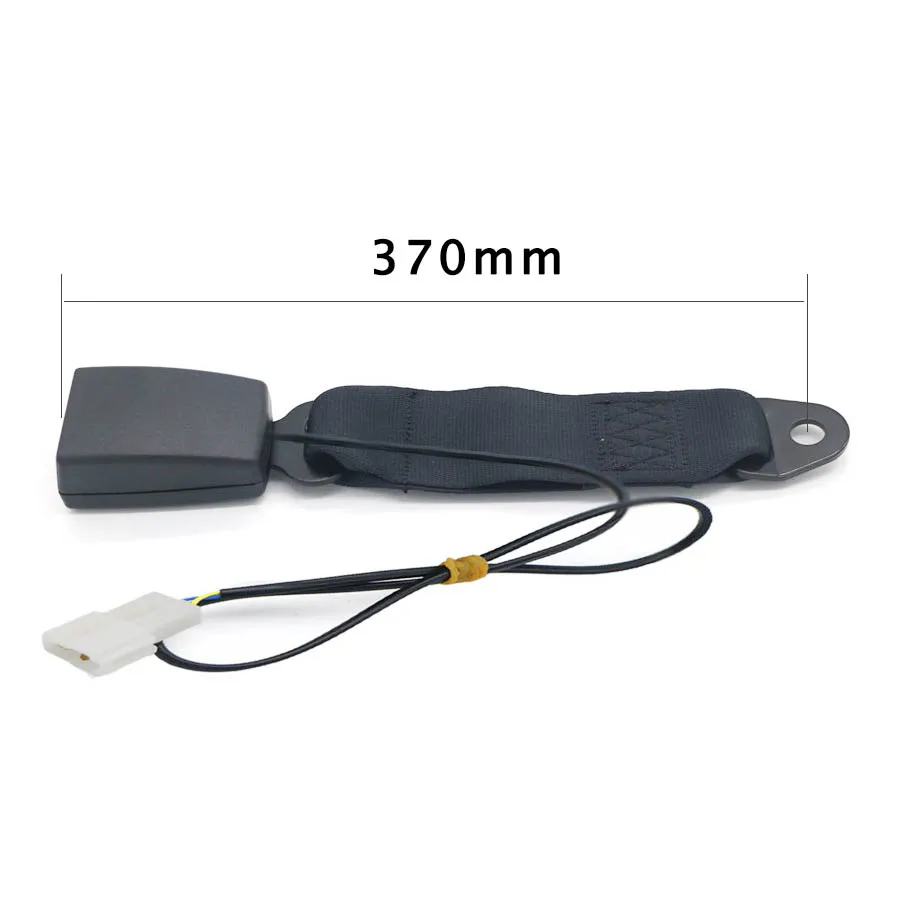 

370mm Longer Camlock Auto Car Front Seat Belt Buckle Padding Socket Plug Connector with Warning Cable