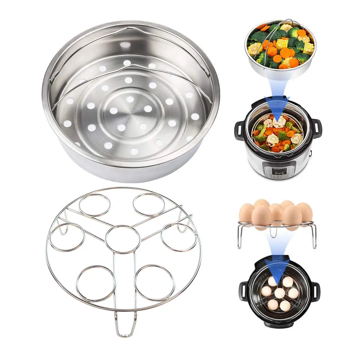 Steamer Rack Set for Instant Pot Accessories, 2 Pack Stainless Steel