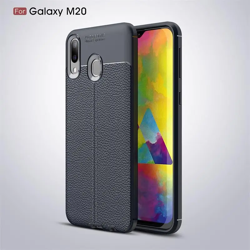 

Luxury Soft Leather Case On The For Samsung M10 M20 M30 Silicone Phone Cover For Samsung S10 S10 plus S10e lite Protective Case