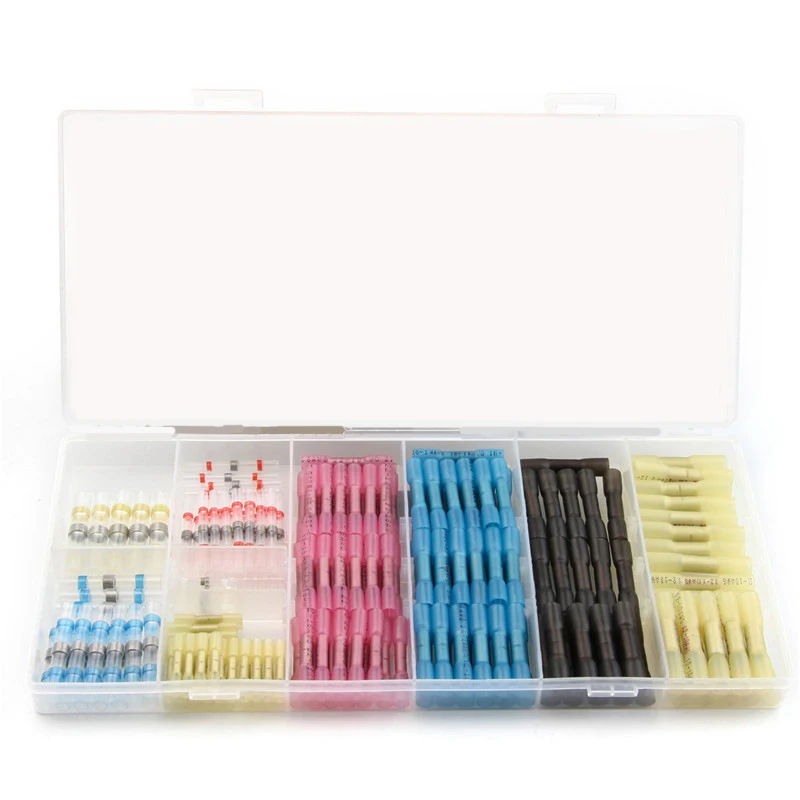 

200pcs Heat Shrink Solder Connectors Plated Copper Core Butt Wire Waterproof Solder Sleeve Electrical Assortment