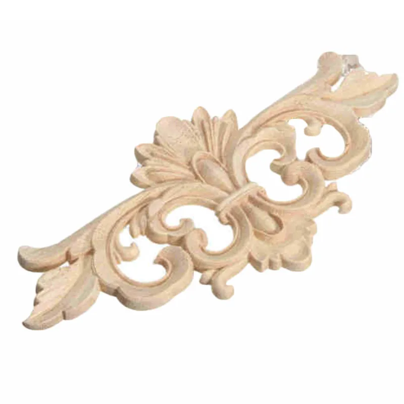 

Wooden Carved Applique Furniture Unpainted Mouldings Decal Onlay Home DIY Decor