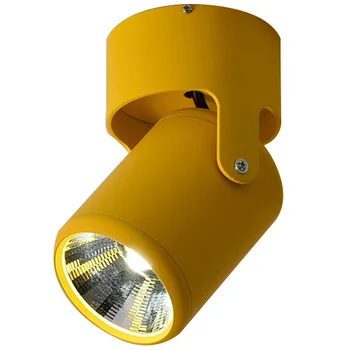 

7W LED Surface Mounted COB Ceiling Spotlights Macarons 360 Degree Rotating Background Wall Lights Paintings Lamp Downlight