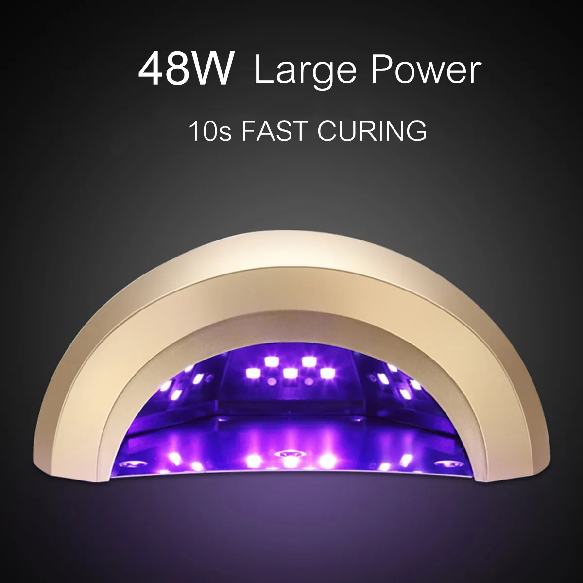 

48W 3 Modes Professional LED UV Nail Dryer Gel Polish Lamp Light-Curing Manicure Machine LCD Display Gold EU Plug Detachable