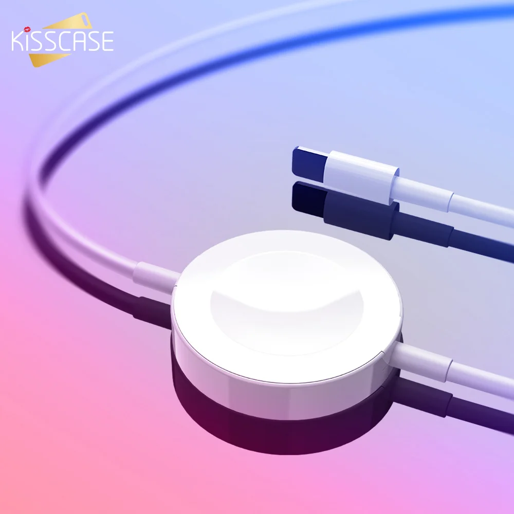 

KISSCASE 2 In 1 Fast Charging Cable For ipad iphone 8 XR X 7 USB Date Cable Magnetic Wireless Charger For Apple Watch Cable Cord