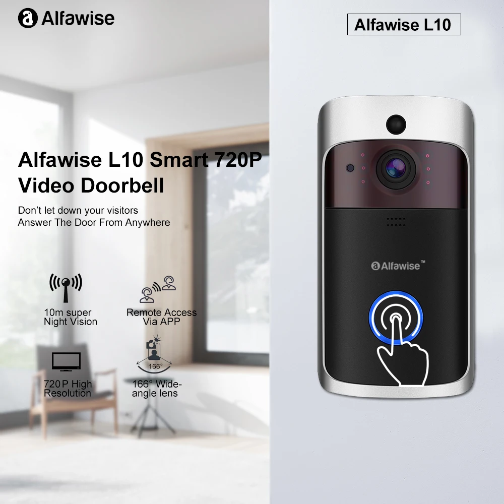 

Alfawise L10 Smart IP Camera 720P Home Security Doorbell IR Night Vision APP Remote Control WiFi Video Camera For Android IOS