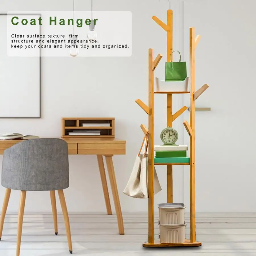 

Free Standing Multi-layer Coat Rack Hanger Cloth Shelf Home Bedroom Hallway Bathroom Organizer Clothes Racks Bedroom Furniture