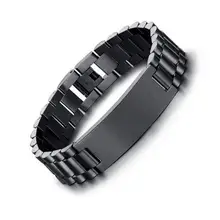 Персональный мужской браслет черный браслет из нержавеющей стали для мужского ювелирного браслета