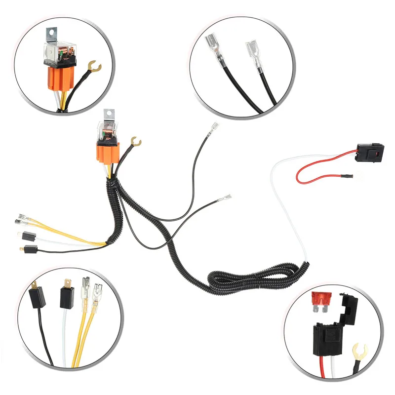 العالمي 12 V الكهربائية القرن التتابع الأسلاك تسخير عدة ل مصبغة جبل الانفجار لهجة قرون سيارة كفاءة عالية الحرارة مقاومة