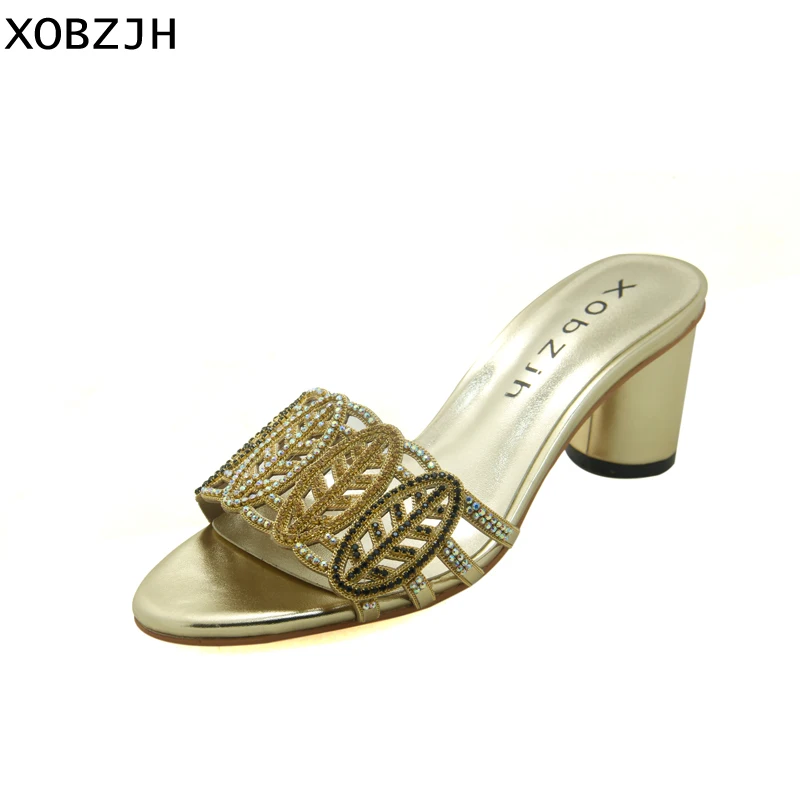 XOBZJH/Женская обувь коллекция 2019 года роскошные дизайнерские босоножки на высоком