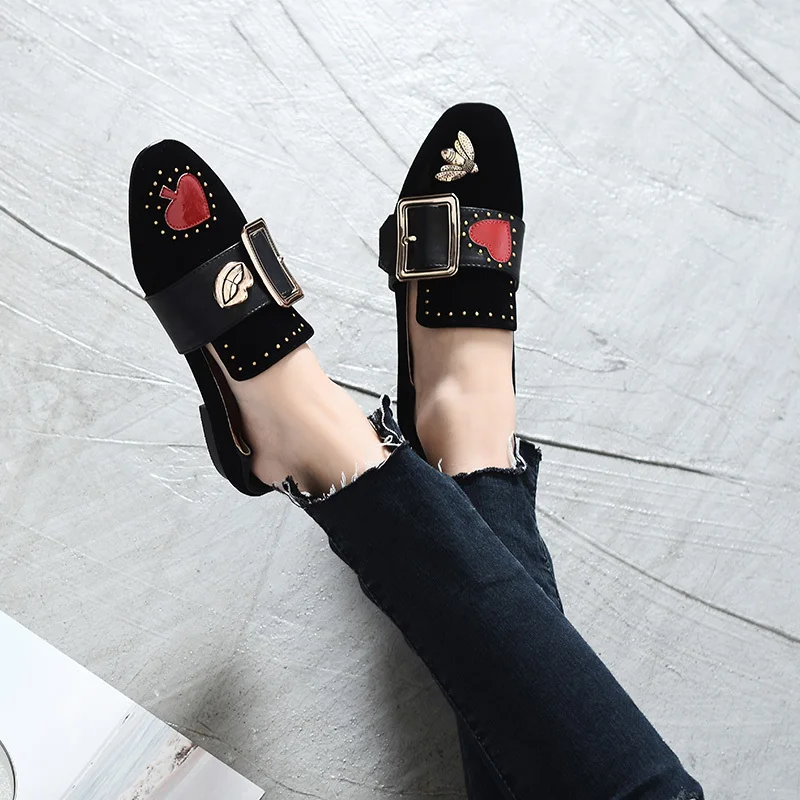 Casual Dame Creepers Mixcolor 43 Ons Chaussures Boucle Slip Appartements Femelle Black En Taille Patchwork Mocassins Grande Nouveau Métal Femmes De Plus white Mode aOwTPxWqU