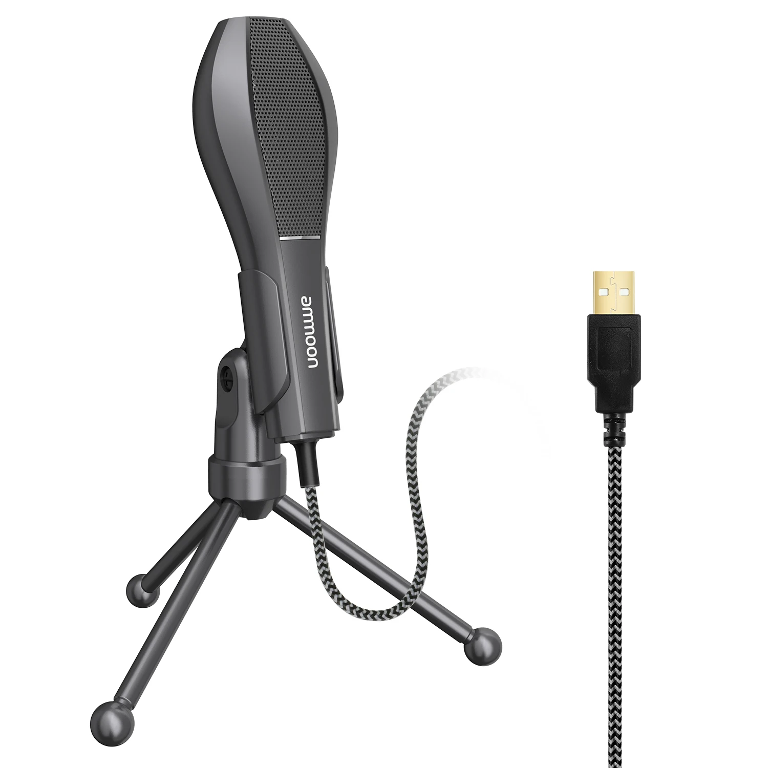 ammoon USB Wired Condenser Microphone Mic with Desktop Tripod Stand for