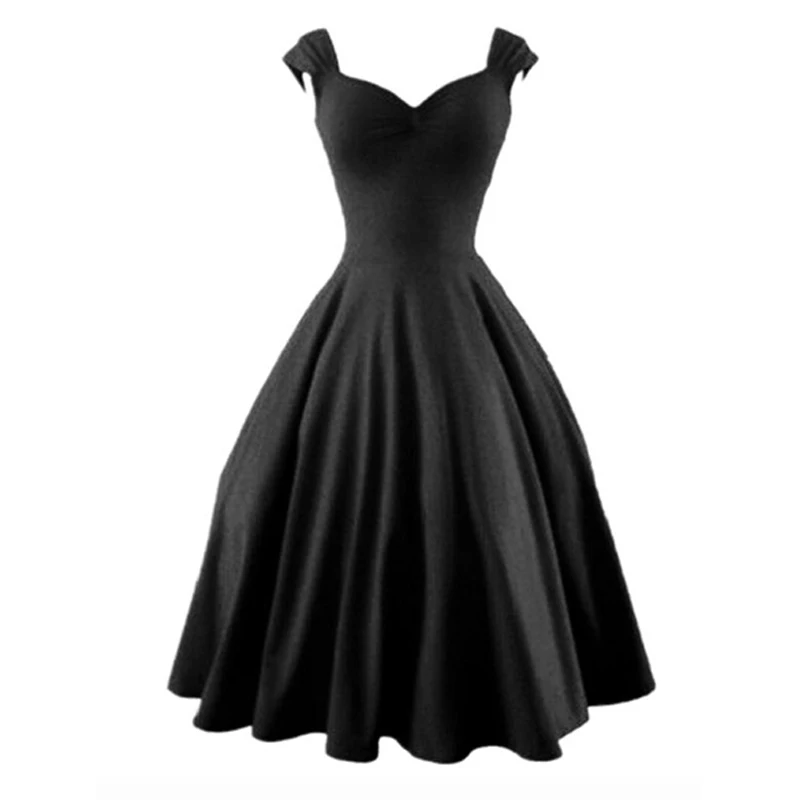 

Hot 2018 summer dress women Sleeveless mid-calf long dress square neck sleeveless red black A line plus size sexy party dress